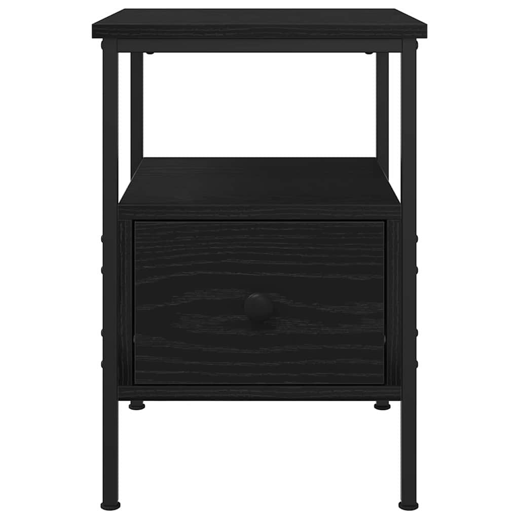 Bedside Cabinet with Drawer Black oak 34 x 36 x 50 cm